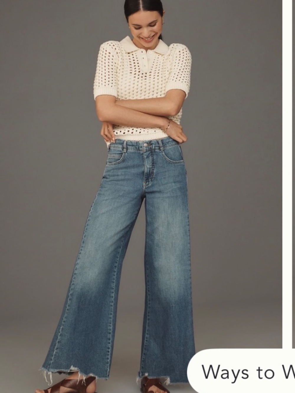 Anthropologie Pilcro High Rise Wide Leg Raw Hem Jeans Light Wash Size 29 - Picture 4 of 4